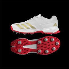 Adidas SL22 YRDS White/Gold/Red Cricket Shoe